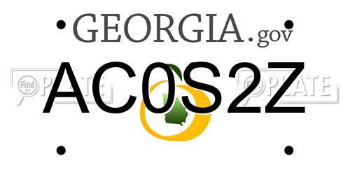 AC0S2Z Georgia License Plate