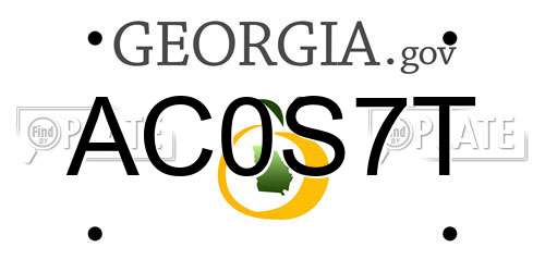 AC0S7T Georgia License Plate