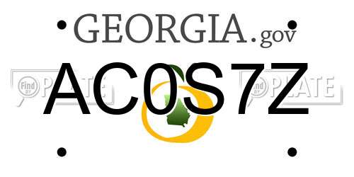 AC0S7Z Georgia License Plate