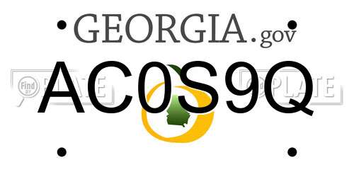 AC0S9Q Georgia License Plate