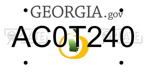 AC0T240 Georgia License Plate