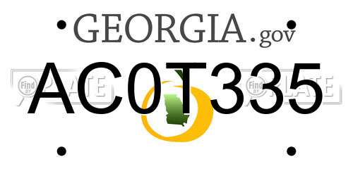 AC0T335 Georgia License Plate