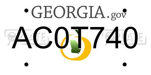 AC0T740 Georgia License Plate