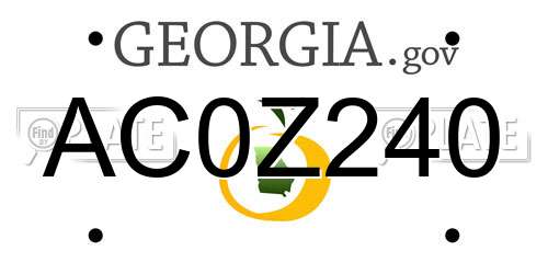 AC0Z240 Georgia License Plate