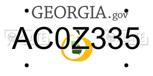 AC0Z335 Georgia License Plate