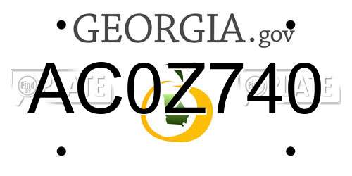 AC0Z740 Georgia License Plate