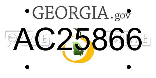 AC25866 Georgia License Plate