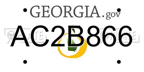 AC2B866 Georgia License Plate
