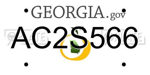 AC2S566 Georgia License Plate
