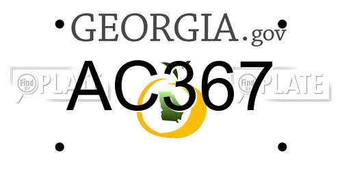 AC367 Georgia License Plate