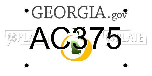 AC375 Georgia License Plate