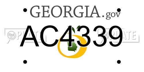 AC4339 Georgia License Plate