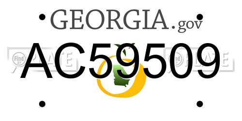 AC59509 Georgia License Plate