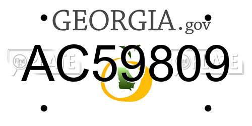 AC59809 Georgia License Plate