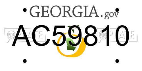 AC59810 Georgia License Plate