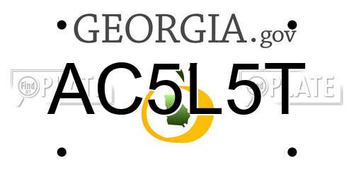 AC5L5T Georgia License Plate