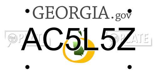AC5L5Z Georgia License Plate