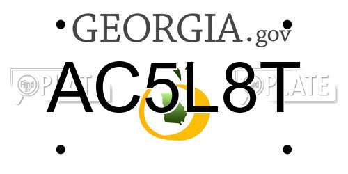 AC5L8T Georgia License Plate
