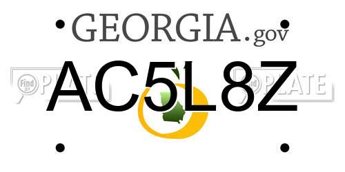 AC5L8Z Georgia License Plate