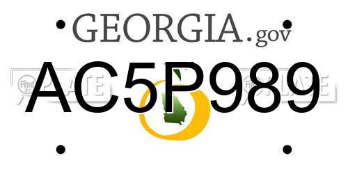 AC5P989 Georgia License Plate