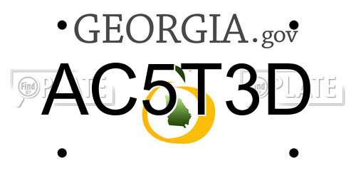 AC5T3D Georgia License Plate