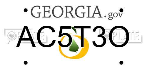 AC5T3O Georgia License Plate