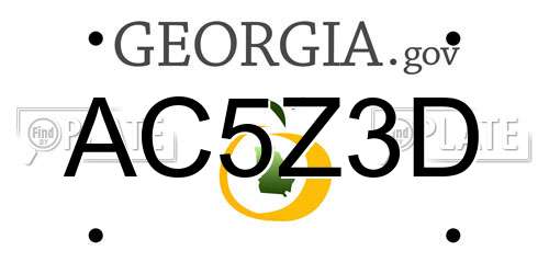 AC5Z3D Georgia License Plate