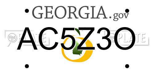 AC5Z3O Georgia License Plate