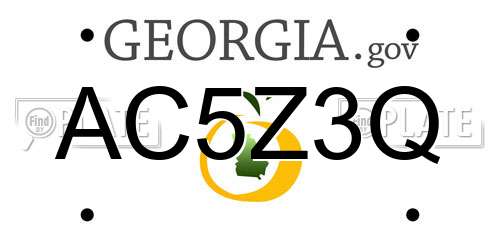 AC5Z3Q Georgia License Plate