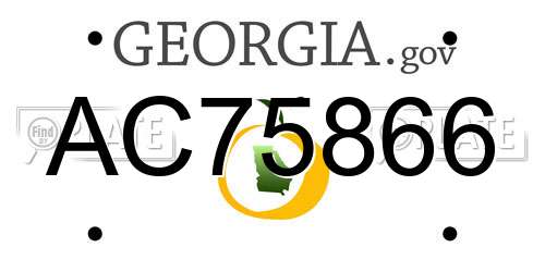 AC75866 Georgia License Plate