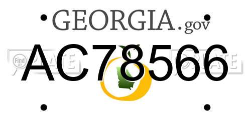 AC78566 Georgia License Plate
