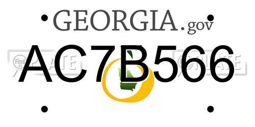 AC7B566 Georgia License Plate