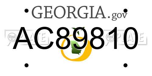 AC89810 Georgia License Plate
