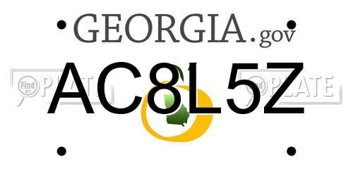 AC8L5Z Georgia License Plate