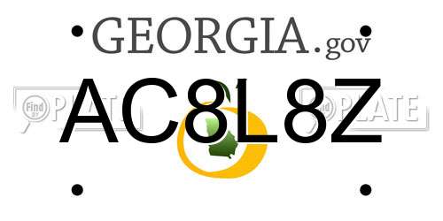 AC8L8Z Georgia License Plate