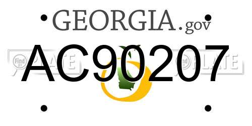 AC90207 Georgia License Plate