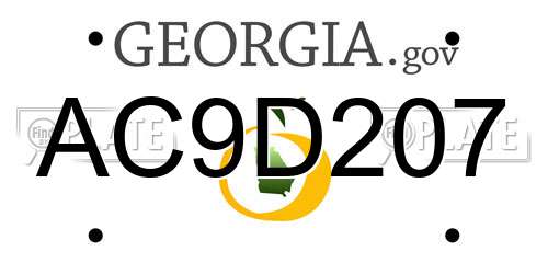 AC9D207 Georgia License Plate