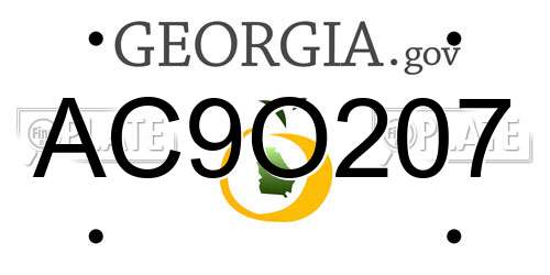 AC9O207 Georgia License Plate