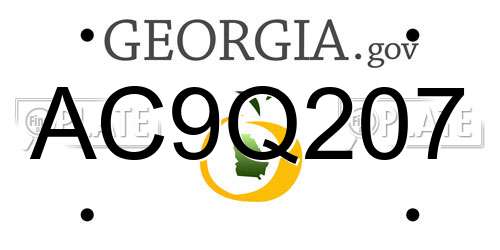AC9Q207 Georgia License Plate