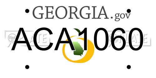 ACA1060 Georgia License Plate