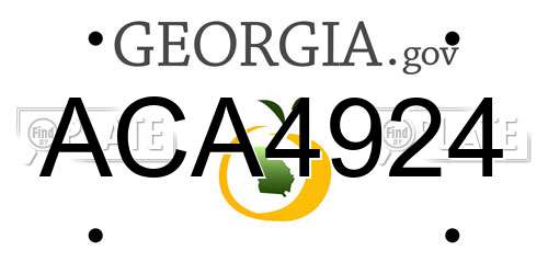 ACA4924 Georgia License Plate