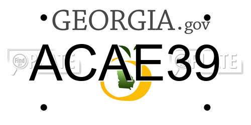 ACAE39 Georgia License Plate