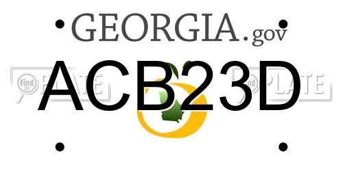 ACB23D Georgia License Plate