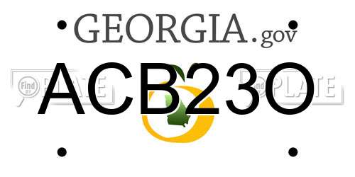 ACB23O Georgia License Plate