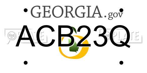 ACB23Q Georgia License Plate