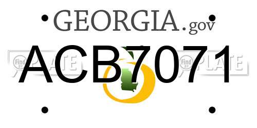 ACB7071 Georgia License Plate