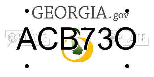 ACB73O Georgia License Plate