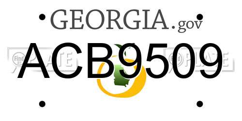 ACB9509 Georgia License Plate