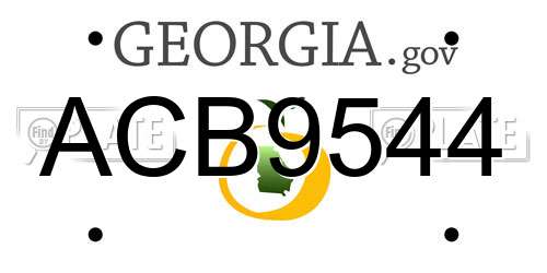 ACB9544 Georgia License Plate