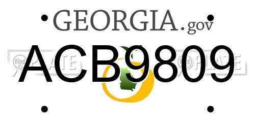 ACB9809 Georgia License Plate